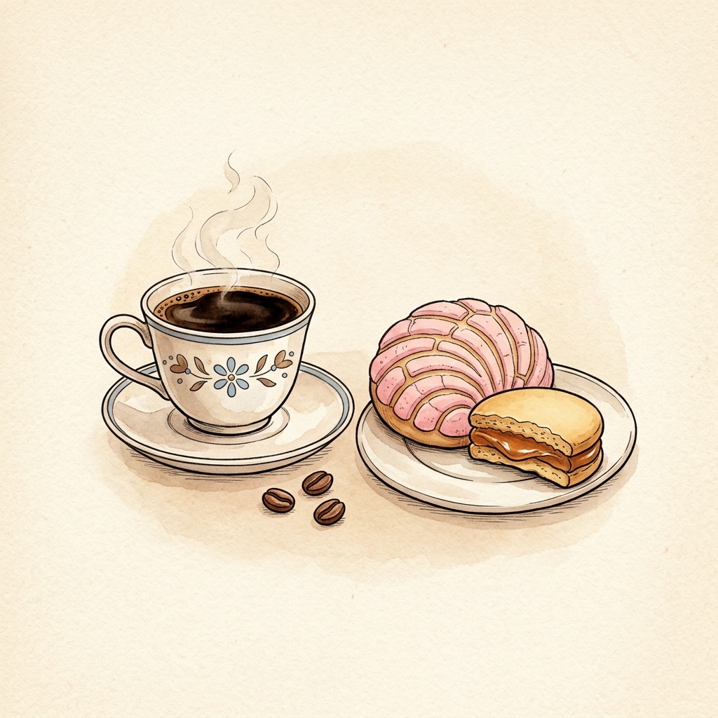 Café con pan dulce o salado